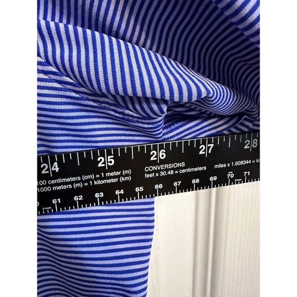 Greyson Men’s Golf Wolf Polo Shirt XXL Blue & White Stripe Stretch Performance - Picture 5 of 12
